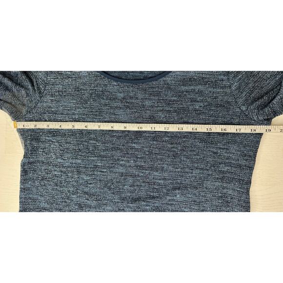 Chico's Long Sleeve Sweater  Removable Removable Cowl Neck Blue Metallic Size M - Picture 6 of 9